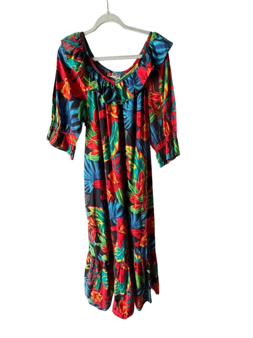 Hilo Hattie Hawaiian Original Womens Floral Maxi Dress Size L Multicolor Cotton - Picture 11 of 12
